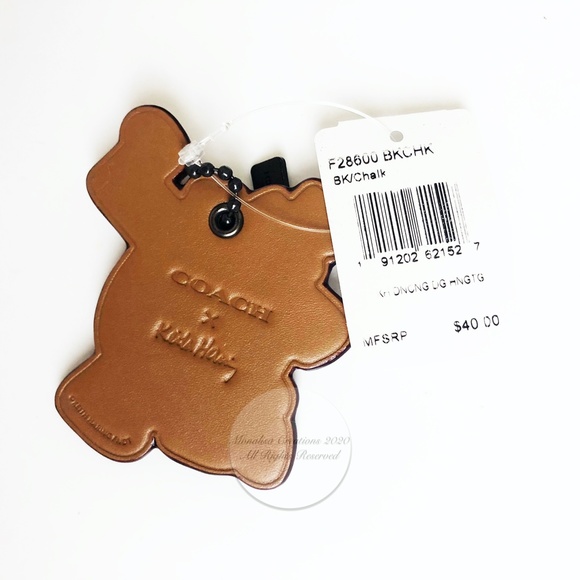 Coach x Keith Haring Dancing Dog Bag Charm NWT Pink White Limited Edition - Picture 5 of 5